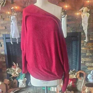 Slouchy off shoulder knit top